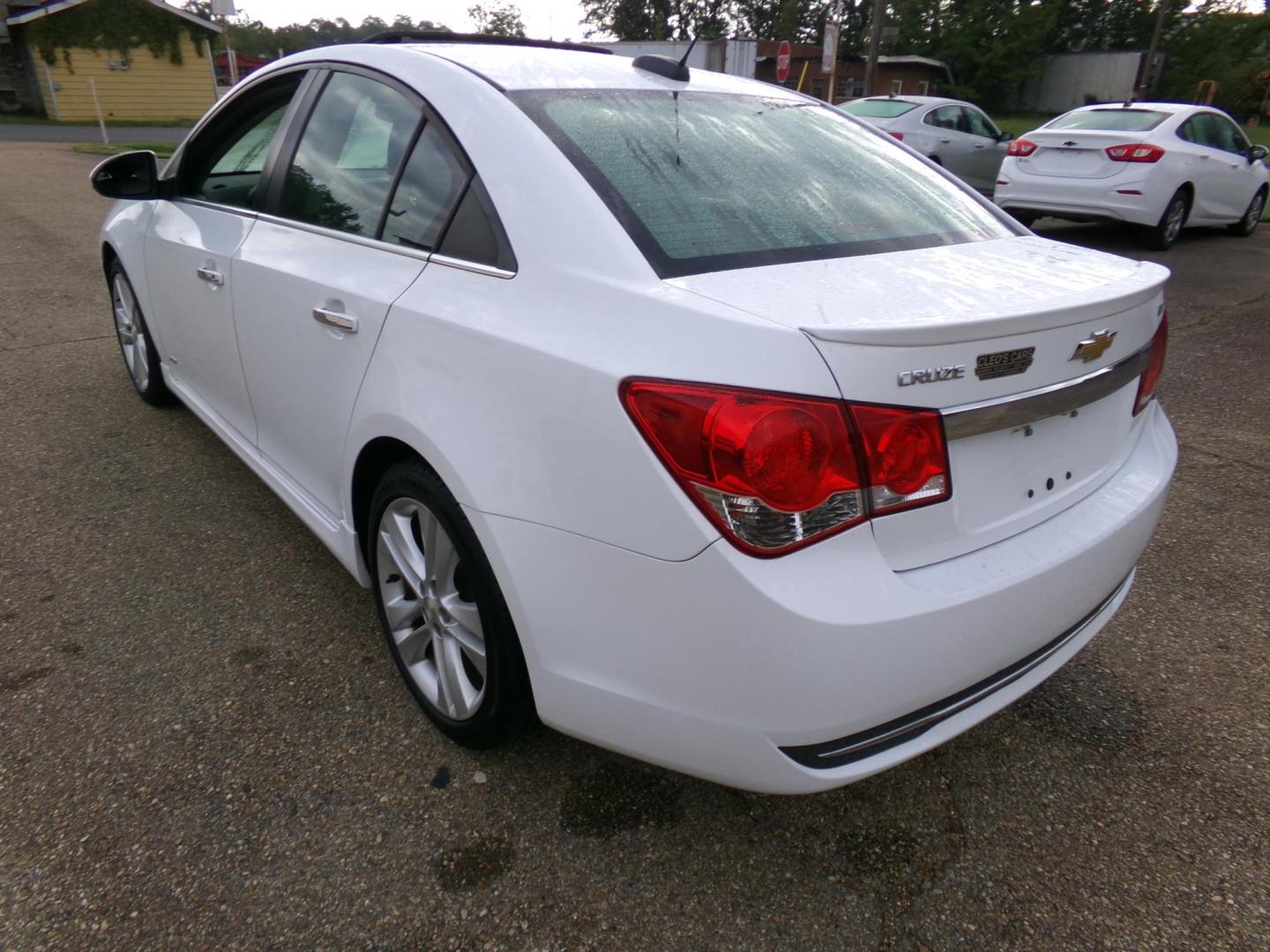 2015 Olympic White /Black Chevrolet Cruze LTZ Auto (1G1PG5SB2F7) with an 1.4L L4 DOHC 16V TURBO engine, 6-Speed Automatic transmission, located at 401 First NE, Bearden, AR, 71720, (870) 687-3414, 33.726528, -92.611519 - Photo#2