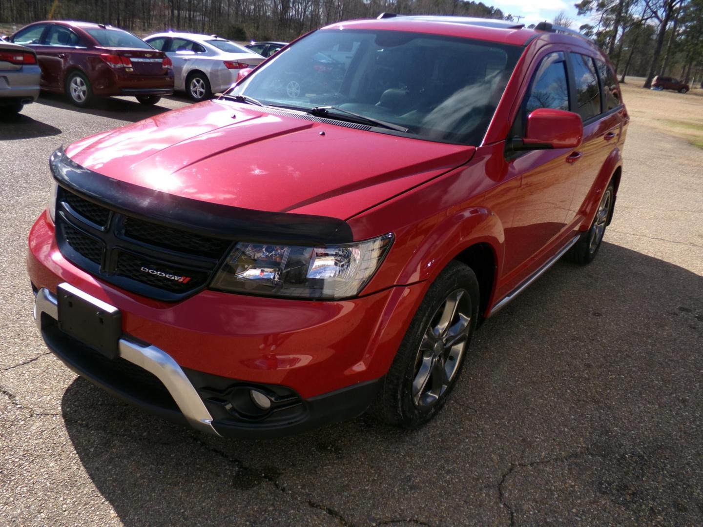 2015 Redline Pearl /Black Dodge Journey Crossroad AWD (3C4PDDGG2FT) with an 3.6L V6 DOHC 24V engine, 6-Speed Automatic transmission, located at 401 First NE, Bearden, AR, 71720, (870) 687-3414, 33.726528, -92.611519 - Photo#0